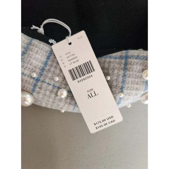 NWT Lele Sadoughi Fuax Pearl Embellished Beret One Size - Picture 5 of 10